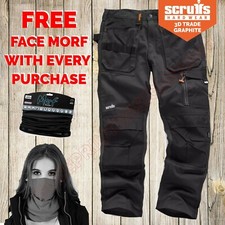 Scruffs 3D TRADE GRAPHITE Cargo / Combat Work Scruffs Trousers & FREE FACE MORF