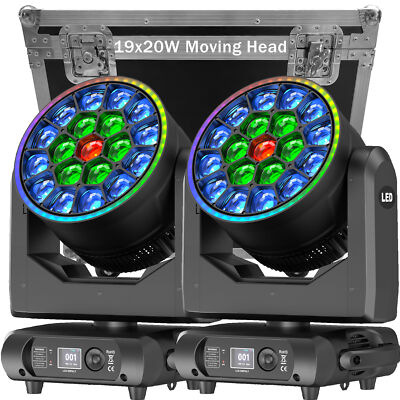 2stk LED Wash Beam Zoom Moving Head Mit Case RGBW DMX Bühnenlicht DJ-Beleuchtung
