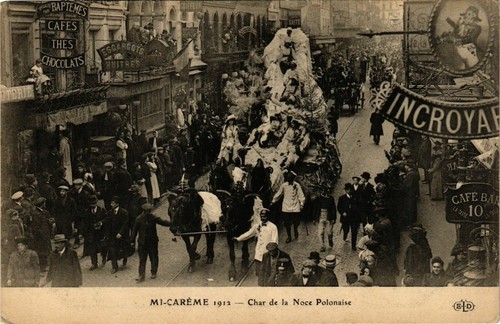 CPA Lyon, Cavalcade De La Mi-Carême 1911, Char De L'École Centrale, Document Original