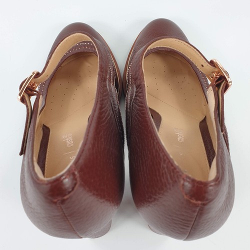 Clarks Mary Jane Tacones Rojo Marrón Cuero Reino Unido Talla 5.5 - Imagen 10 de 12
