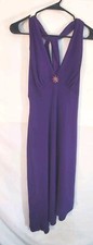 SL fashions Women's 8 Purple Sleeveless Asymmetrical Rhinestone Flower New Tags