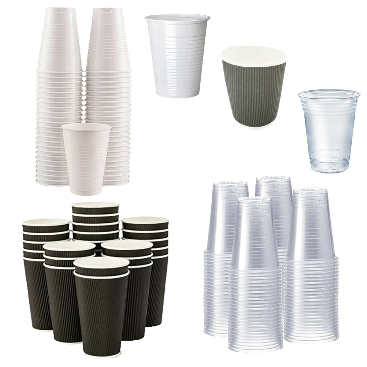 Disposable Plastic Cups Paper Coffee Cup Clear White Water Party