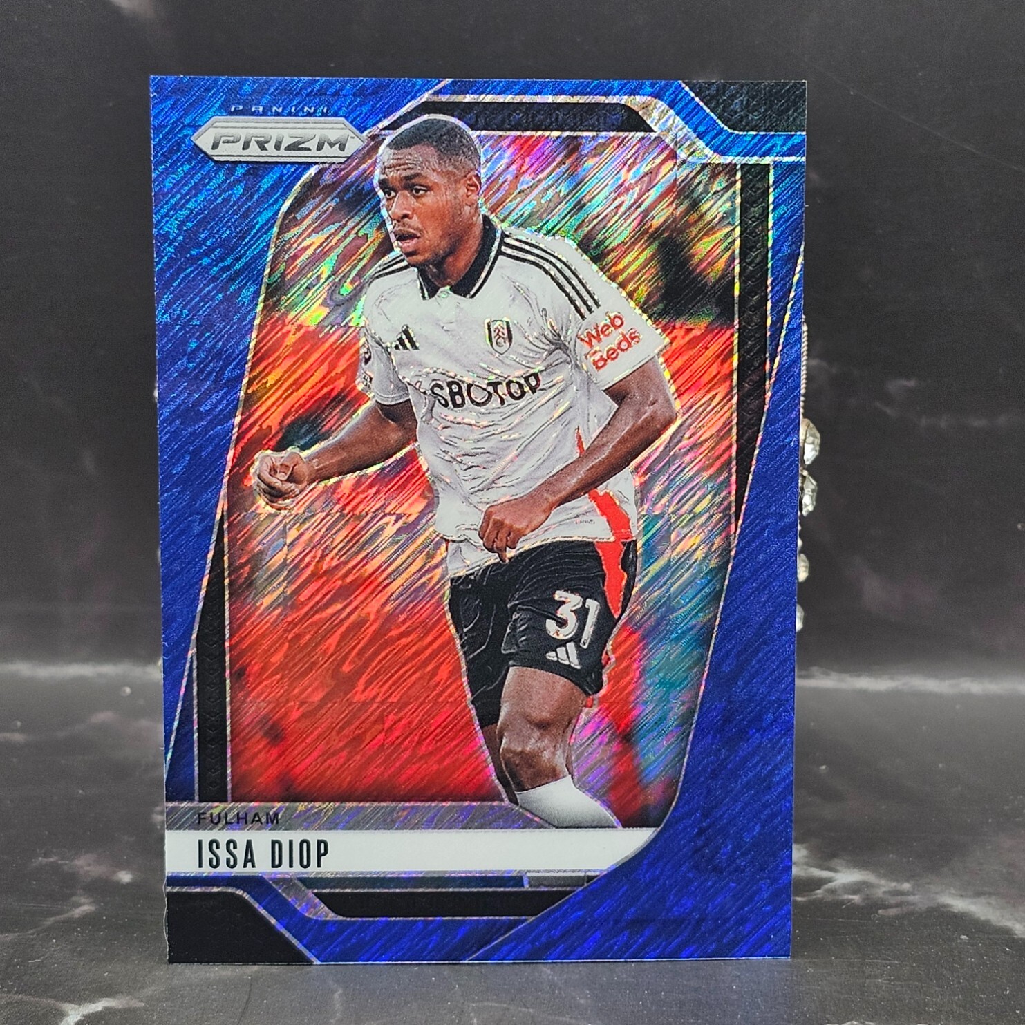 2024-25 Panini Prizm FOTL EPL Issa Diop Blue Shimmer 4/8 Fulham #210 SSP