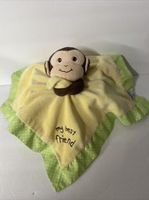 Garanimals Lovey Monkey Security Blanket My Best Friend Yellow Green Dot Trim