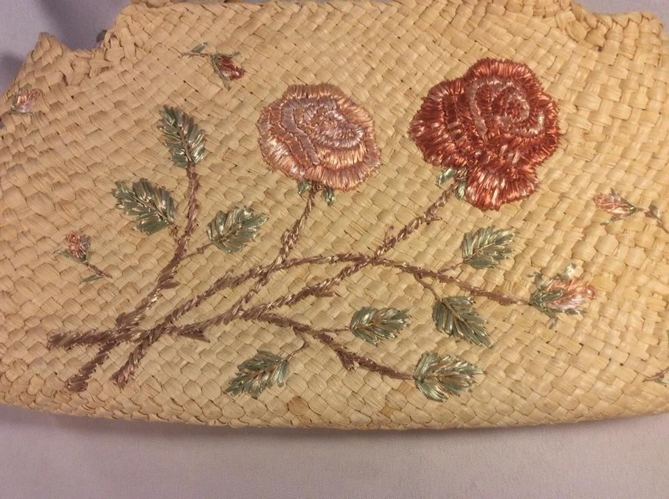 Bolso de Paja CAPPELLI Floral Diseñado Multicolor EXCELENTE Foto 2 de 4