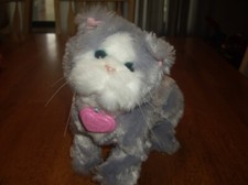 EUC Hasbro FurReal Friends My Walkin Kitty Cat Gray 8" Tall
