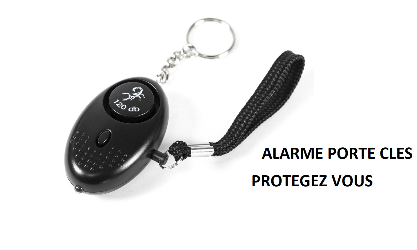 Alarme porte-clés sonore avec sifflet 130 dB et lampe LED intégrée pour senior