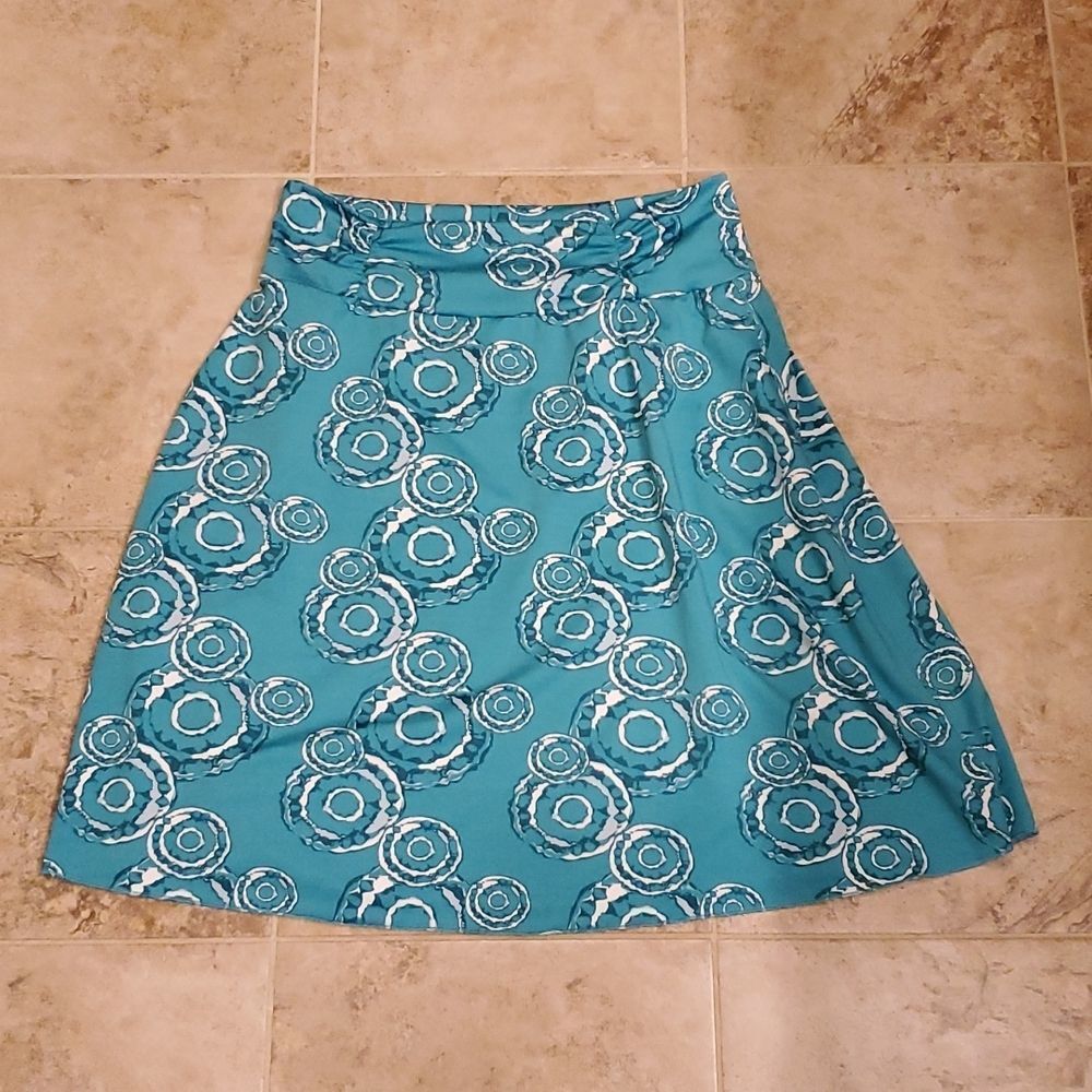 Tranquility teal bubble pattern circle skirt - image 1