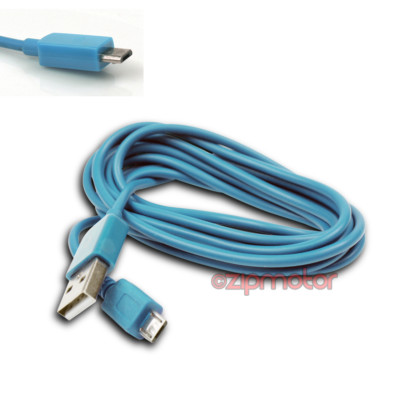 100X 6FT MICRO USB DATA SYNC CHARGER CABLE AQUA BLUE HTC EVO ONE NEXUS 7 KINDLE