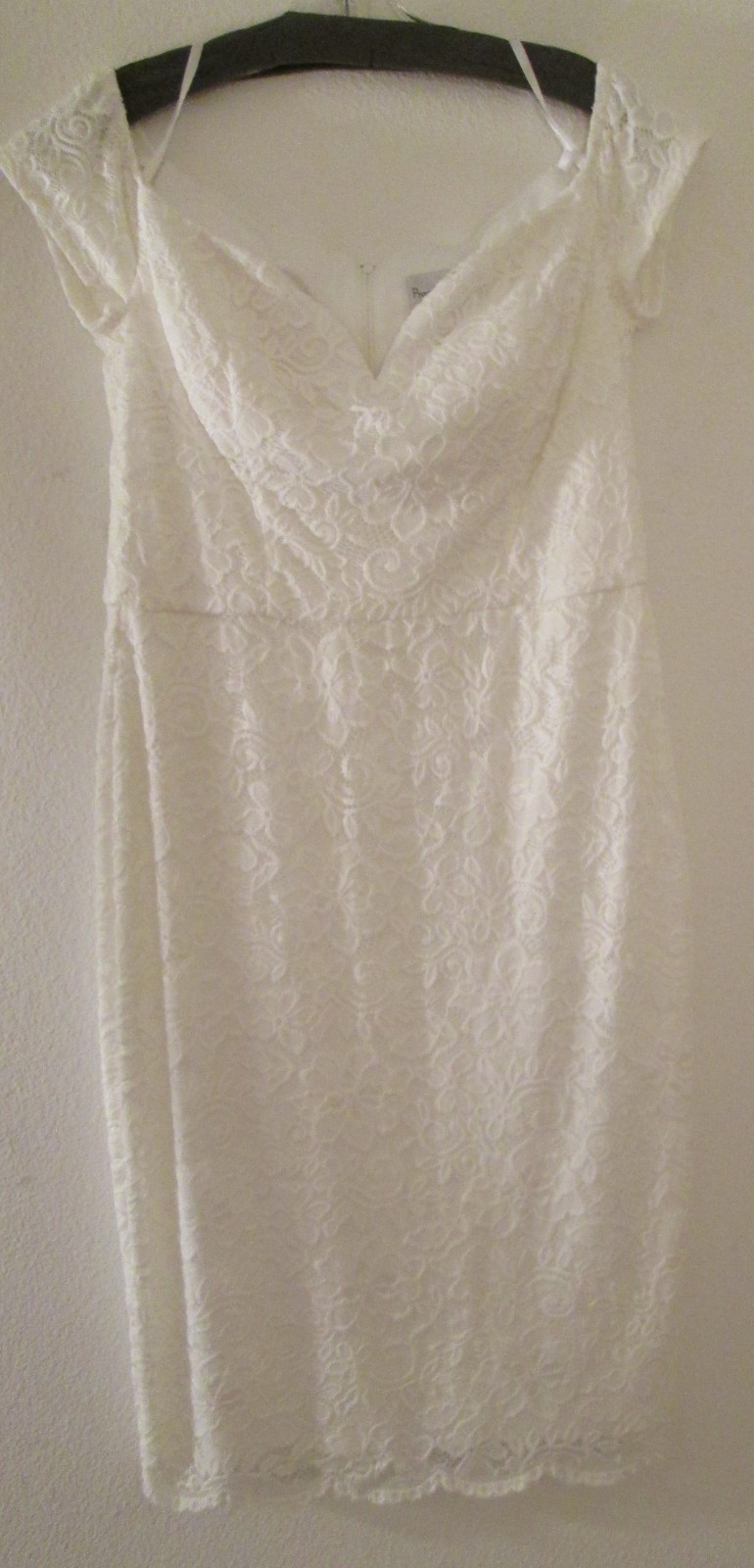 Premier Amour - 12 - White lace high waist sweetheart neck on/off shoulder dress Premier Amour - 12 - White lace high waist sweetheart neck on/off shoulder dress