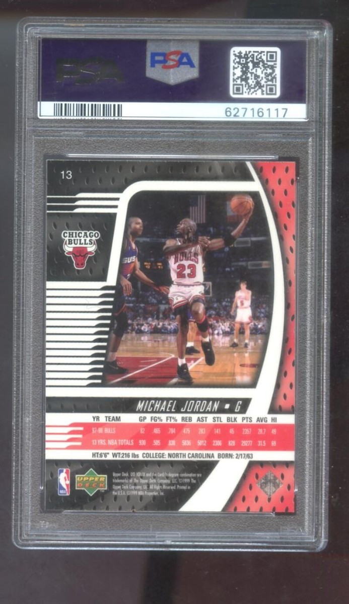 1998-99 Upper Deck UD Ionix #13 Michael Jordan PSA 10 Graded 1998-99 Upper Deck UD Ionix #13 Michael Jordan PSA 10 Graded