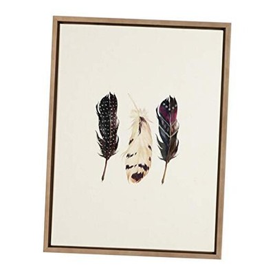  Sylvie Just Three Feathers Framed Canvas Wall Art by Maja Mitrovic of Makes 