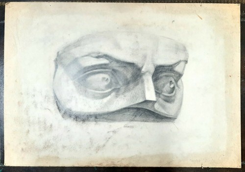 2 Bleistiftzeichnungen Portrait Detailstudie Colleoni Reiterstandbild Venedig - Picture 6 of 12