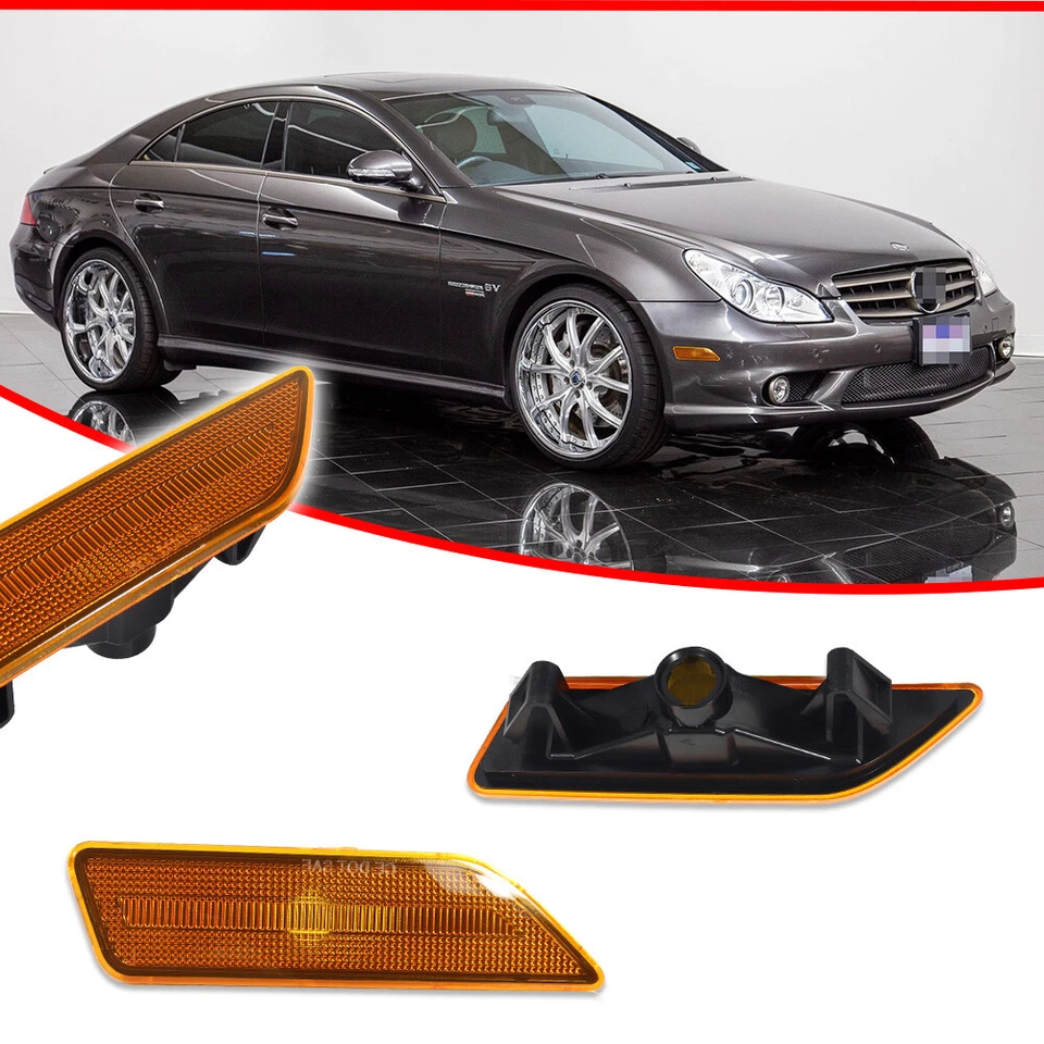 Luz de señalización delantera ámbar para 06-11 Mercedes Clase CLS W219 CLS550 CLS63 AMG Foto 2 de 4