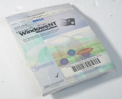 Vintage Dell Microsoft Windows NT Workstation 4.0 OEM Buch Echtheitszertifikat FDs CD Neu/Versiegelt