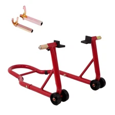 Motorcycle Stand 850LBS Red, Heavy Duty Rear Paddock Lift, 6.7-11.8" U+L Adjusta