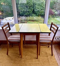 1950s Table and Chairs Yellow Formica Mid Century Modern