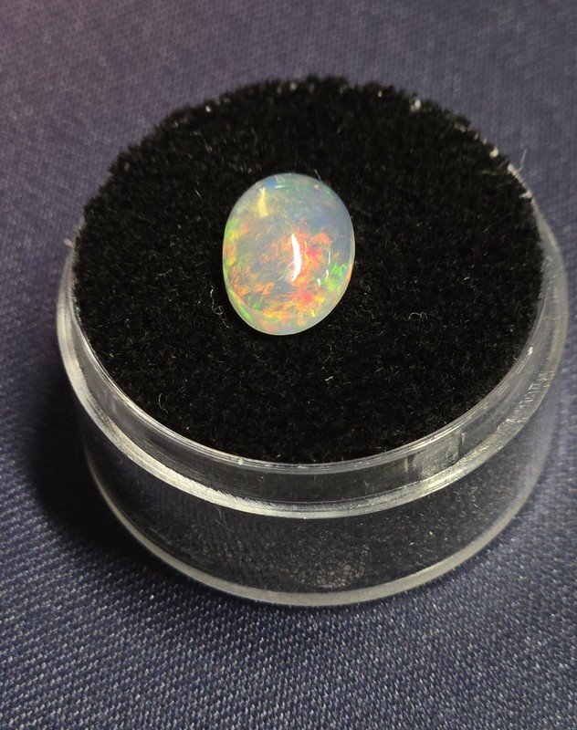 Natural Ethiopian Fire Opal Oval 1.6ct Cabochon Loose Gemstone 7.4mmx10.2 mm