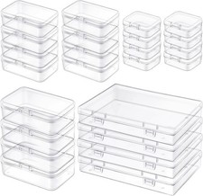 24 Pcs Small Plastic Containers with Lids - Mini Plastic Craft Storage Boxes ...
