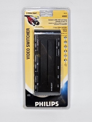 Philips 3-Input Video Switcher S-Video RCA Audio Selector New