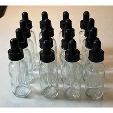 16 New Clear Glass Dropper Bottles for Essential Oils, DIY, and Crafting - vn