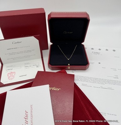 Cartier d'Amour XS Diamond .04ct Necklace 16'' 18k Yellow Gold 750 Auth NEW