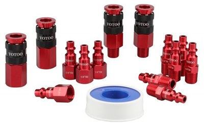 Universal Air Coupler and Plug Kit 15 PCS Red Aluminum Quick Connect Set | eBay Universal Air Coupler and Plug Kit 15 PCS Red Aluminum Quick Connect Set | eBay