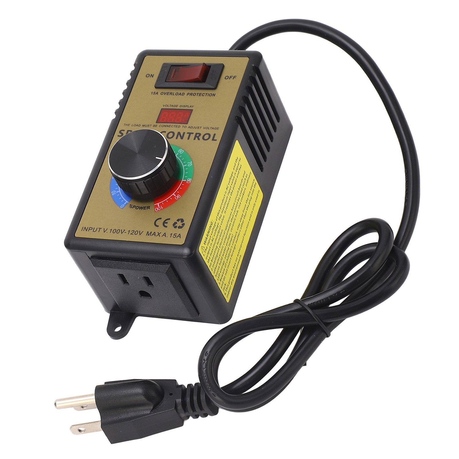 15A Overload Protection Motor Speed Controller Stepless Speed Control Switch