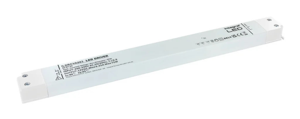 Transformers & LED Driver 12v 75w Long Slim Screw Terminals Integral ILDRCVA063
