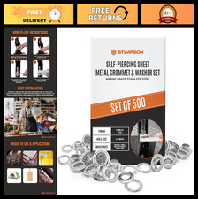 Self-Piercing Grommet  Washer Set - 304 Stainless Steel, Heavy Duty, 2 Size, 5