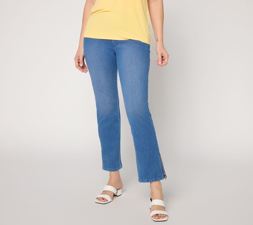 Belle by Kim Gravel Regular Flexibelle Good as Gold Zip Ankle Jean Medium Wash 1