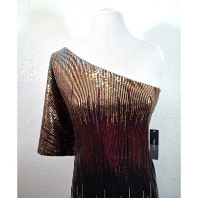 NWT Bisou Bisou Shimmery One Shoulder Dress with Pailettes Size 4