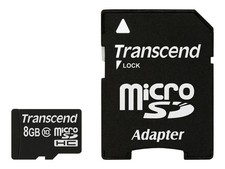 Transcend TS8GUSDHC10 8GB MicroSDHC Class 10 NAND 90MB/s Black High Capacity