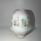 Vintage 2000 Fenton Rose Garden Burmese Hand Painted Fairy Lamp, 6” x 4”