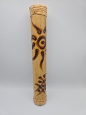 Bamboo Rain Stick Shaker Percussion Instrument Vintage 16" Long 2.5" Wide Brown
