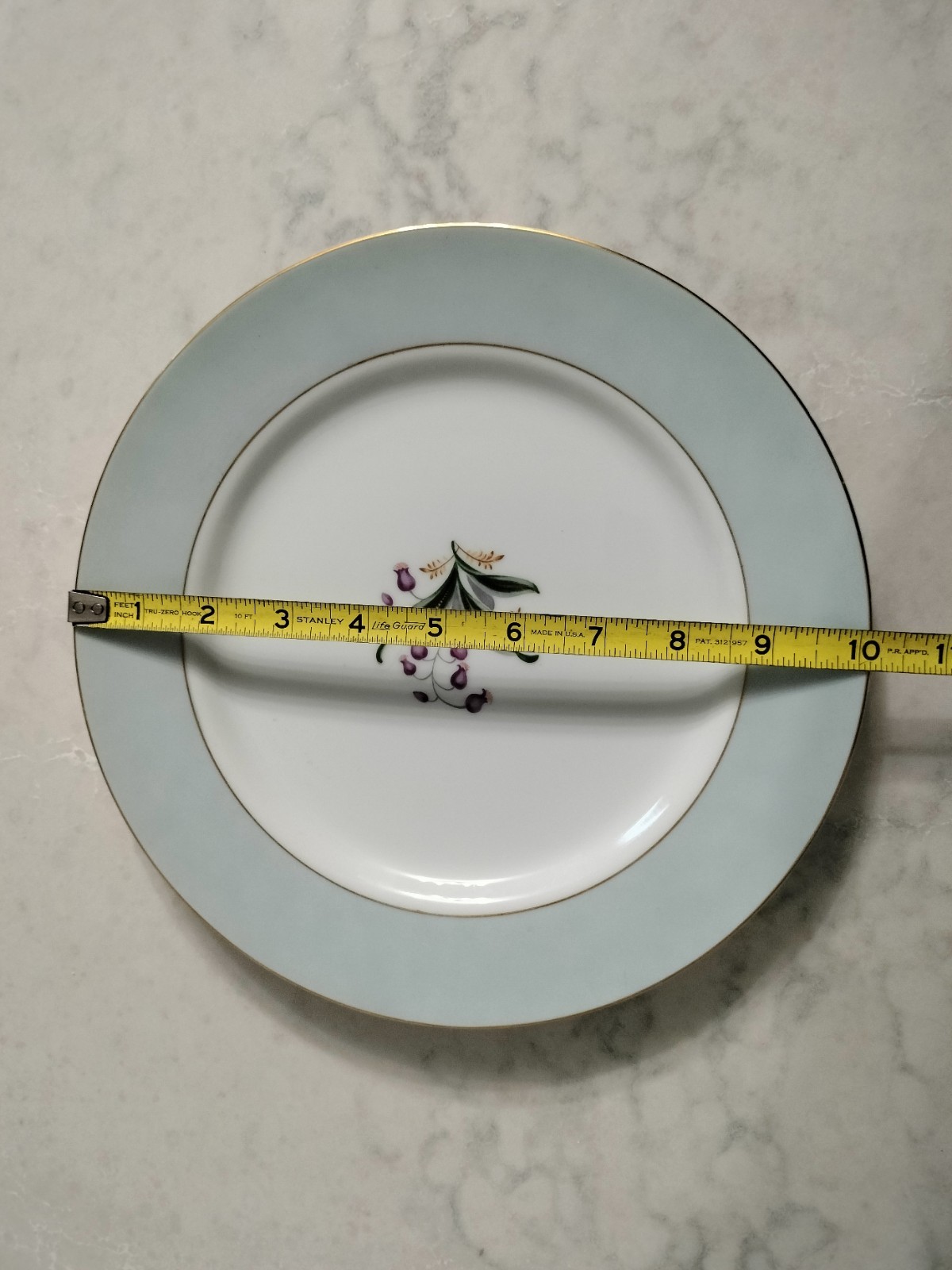 Set of 4 Empress China Blue Belle Dinner Plates ~10"