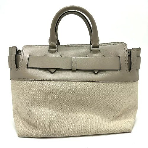 BURBERRY 4076673 Medium Belt Bag 2-Way Handbag Canvas Leather Beige
