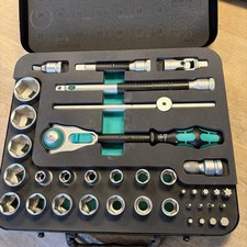 Wera 37 Piece 1/2" Zyklop Speed 8100 SC 2 Metric Socket & Ratchet Bit Set,003645
