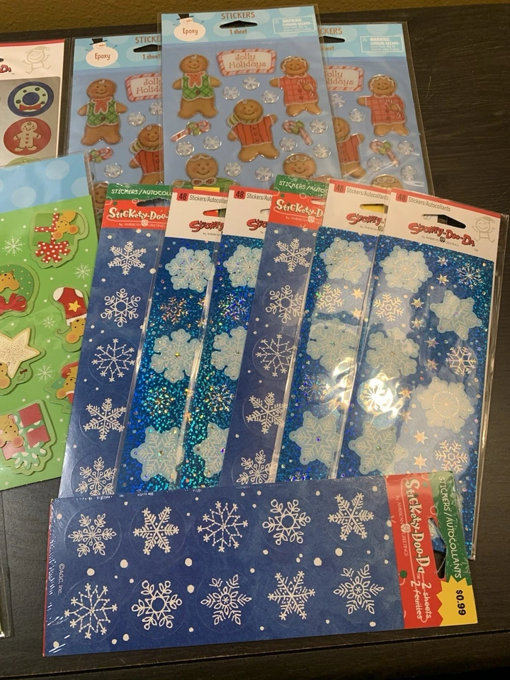 Лот из 15 первоклассных наклеек American Greetings рождественские эпоксидные многослойные подарочные печати - Изображение 3 из 4