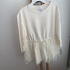 Carter's Carters Girls Size 5T Dress Cream Tule Holiday NEW NWT Hearts