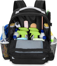 Cleaning Backpack with Bottom Plate  Waterproof Bottom, Large Supplies Bag with