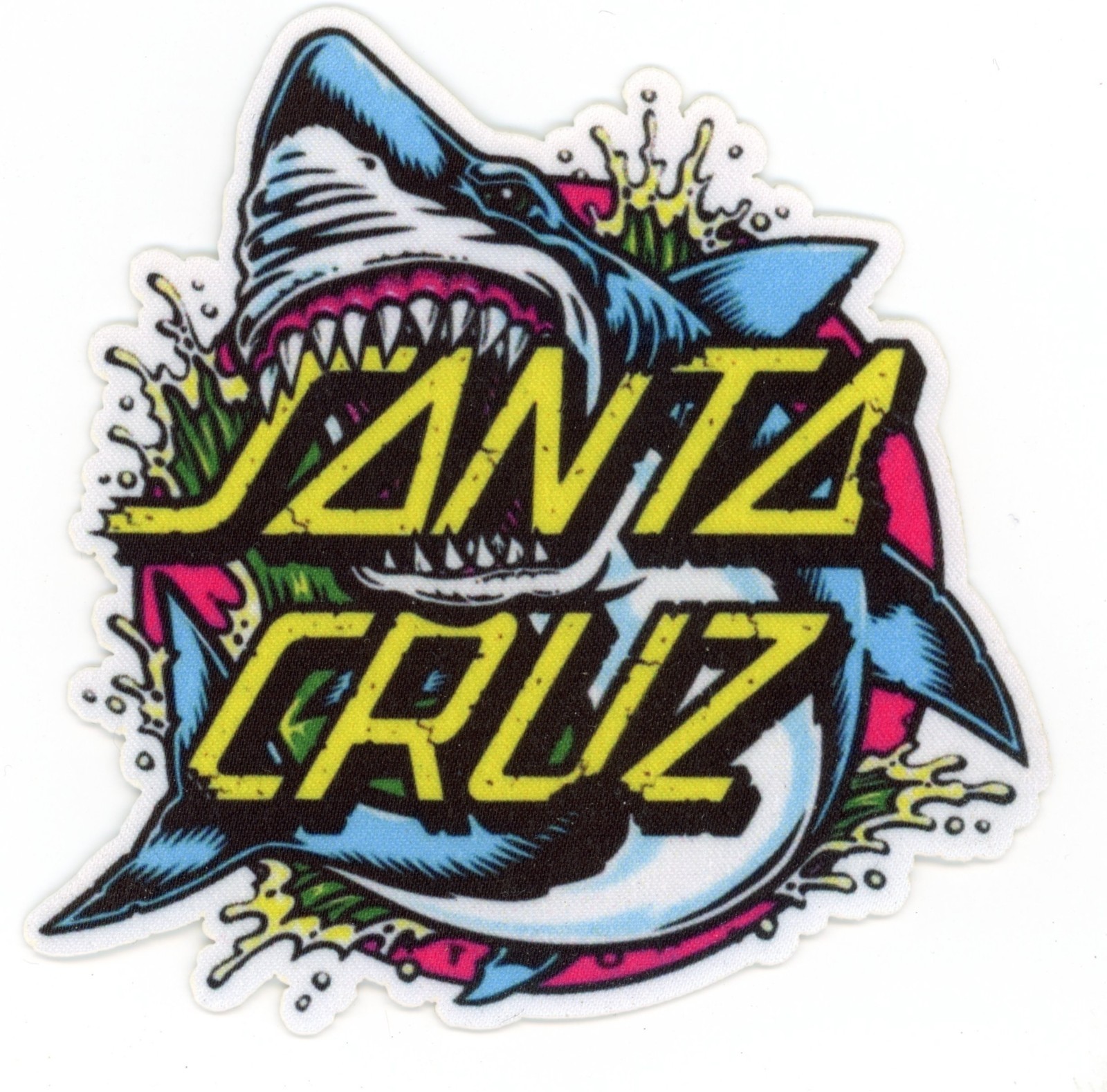 Santa Cruz Shark Surfboard Patch Iron-On Sew-On Skateboard S