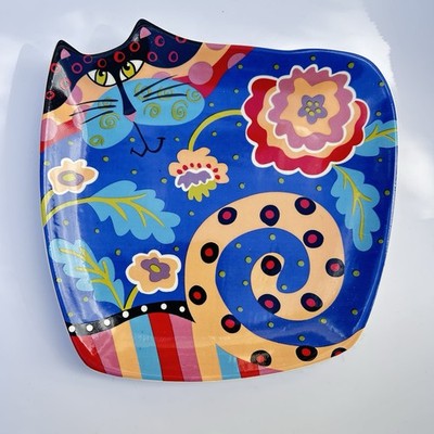 Giftcraft Cat's Meow Plate Tray Designer Joyce Shelton Multicolored NEW