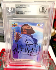 2022 AEW All Elite Wrestling Crew Mark Henry Announcer Card #99 Auto BAS COA