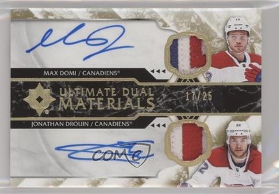2018 Ultimate Collection Dual Material 17/25 Max Domi Jonathan Drouin Auto 4re