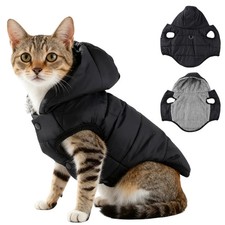 Waterproof Pet Cat Hoodie Jacket For Small Medium Cats Winter Warm Fleece Kitten