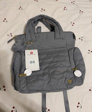Huggies Cozy Hug Pack Quilted Gray Backpack w/ Insulated Pocket, Stroller Straps