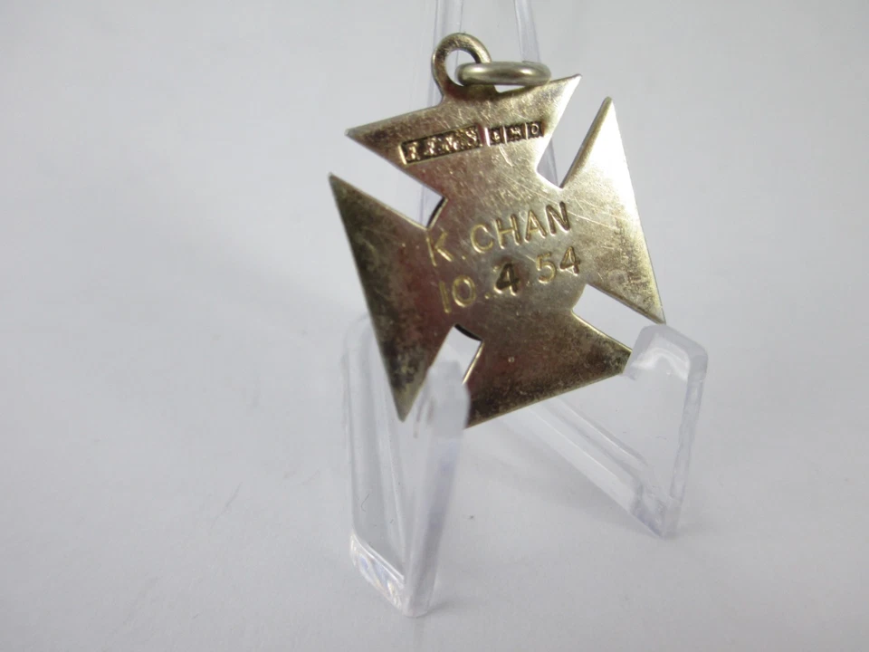 VINTAGE SOLID SILVER "BALLROOM" FOB MEDAL, FATTORINI Ltd, BIRMINGHAM 1953 K.CHAN - Image 2 of 2