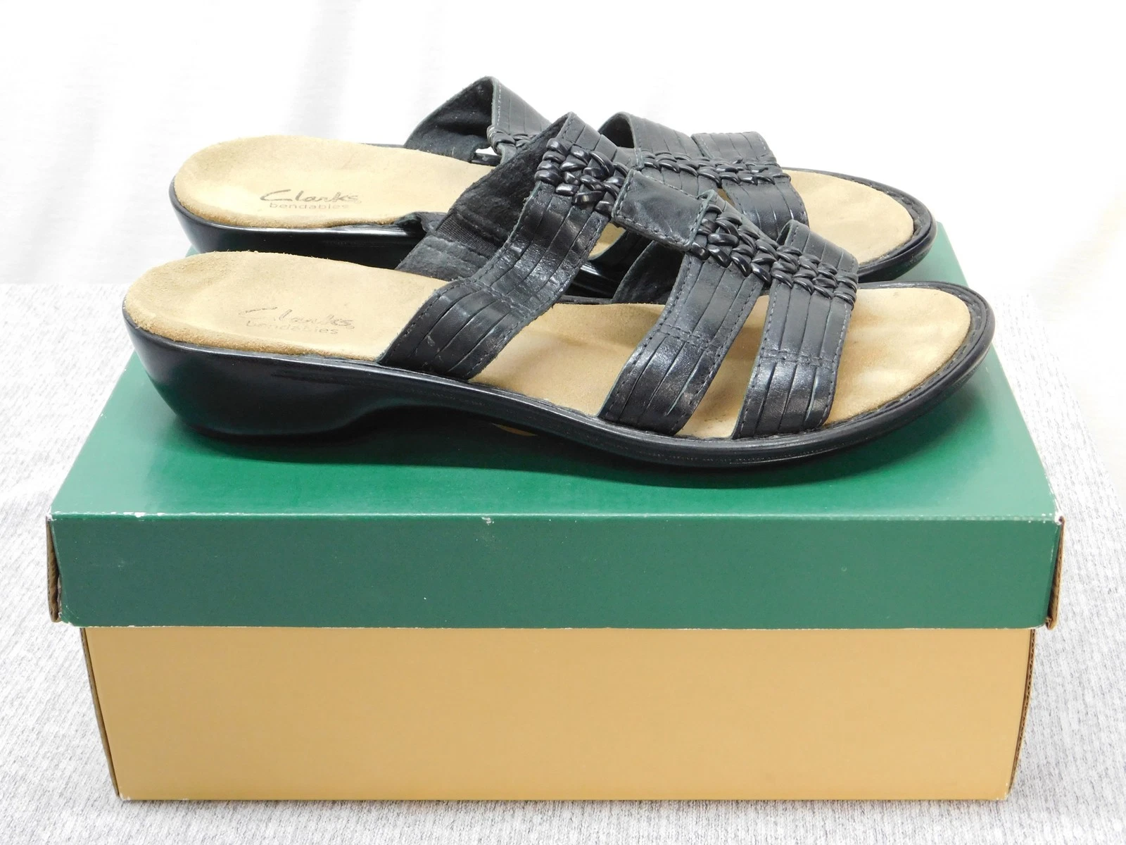 Scarpe Clarks donna misura 8 larghe Ina bellissimi sandali pelle comodi pieghevoli