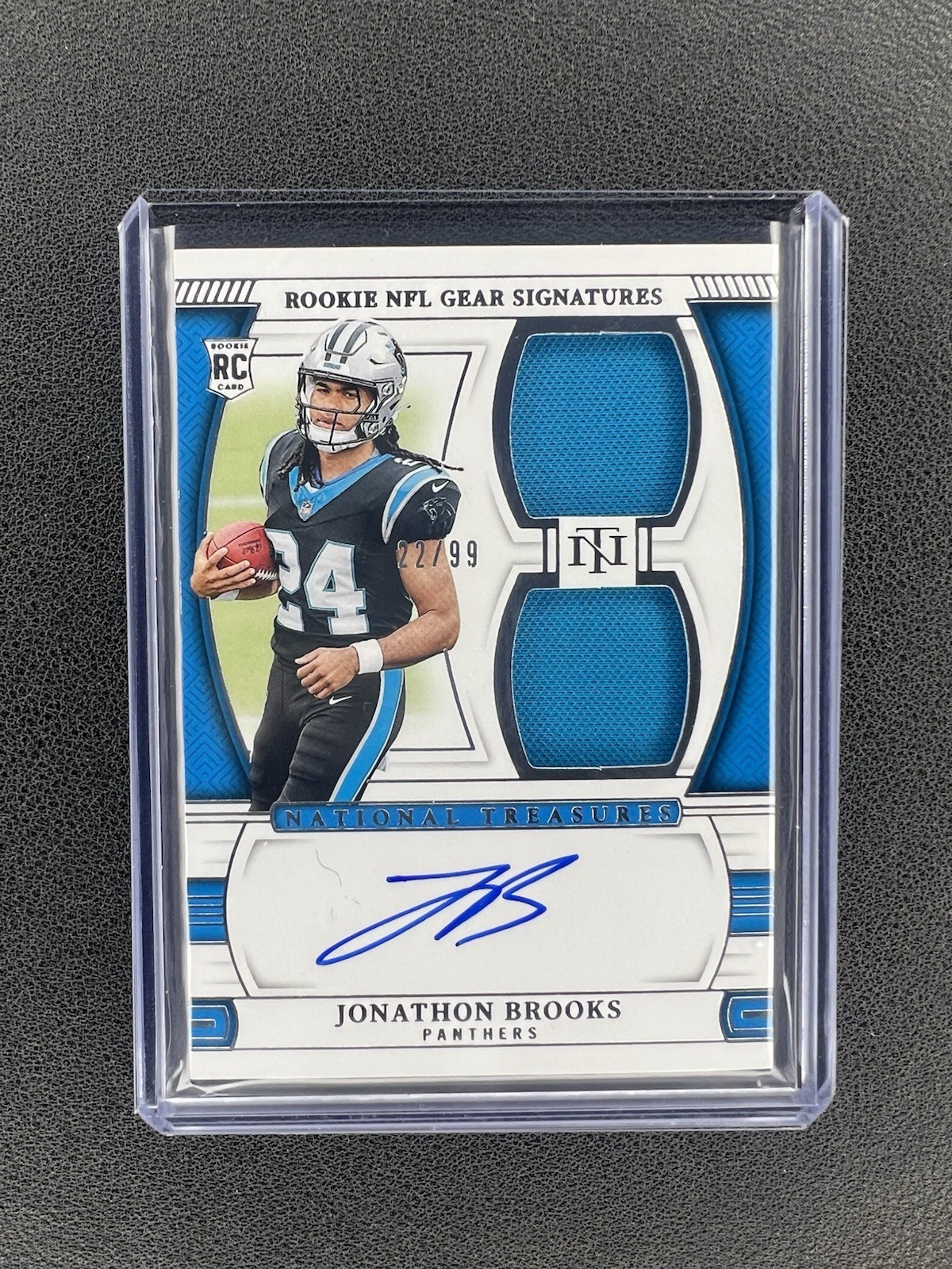 2024 Jonathon Brooks National Treasures Rookie Gear Signatures RPA/99